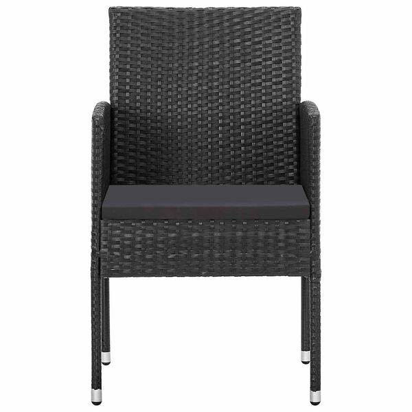 vidaXL Chaises de jardin avec coussins noir lot de 2 r&eacute;sine tress&eacute;e