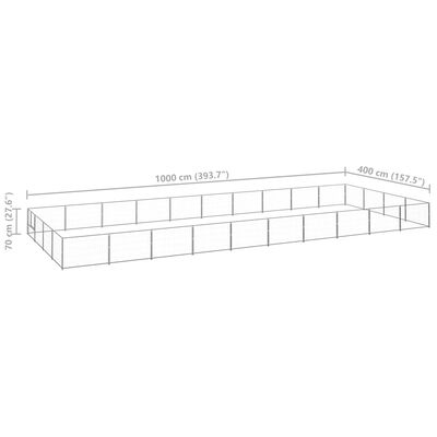 vidaXL Chenil Argenté 40 m² Acier