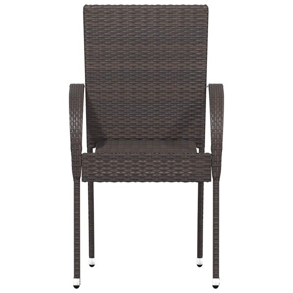vidaXL Chaises empilables d'extérieur lot de 4 Résine tressée Marron