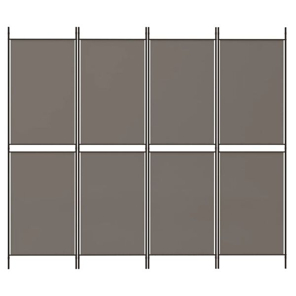 vidaXL Cloison de s&eacute;paration 4 panneaux Anthracite 200x200 cm Tissu