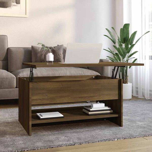 vidaXL Table basse Chêne marron 80x50x40 cm Bois d'ingénierie