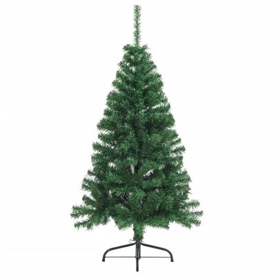 vidaXL Sapin de Noël artificiel moitié avec support vert 150 cm PVC