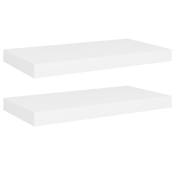 vidaXL &Eacute;tag&egrave;res murales flottantes 2 pcs blanc 50x23x3,8 cm MDF