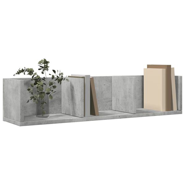 vidaXL Armoires murales 2pcs gris béton 75x18x16,5cm bois d'ingénierie