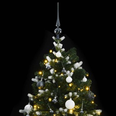 vidaXL Sapin de Noël artificiel articulé 300 LED et boules 180 cm