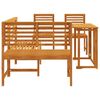 vidaXL Ensemble de banc de jardin 4 pcs Marron Bois d'acacia massif