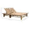vidaXL Chaise longue pour 2 personnes avec coussins Bambou