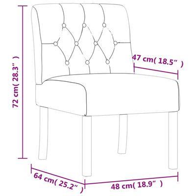 vidaXL Fauteuil sans accoudoirs lin design de boutons