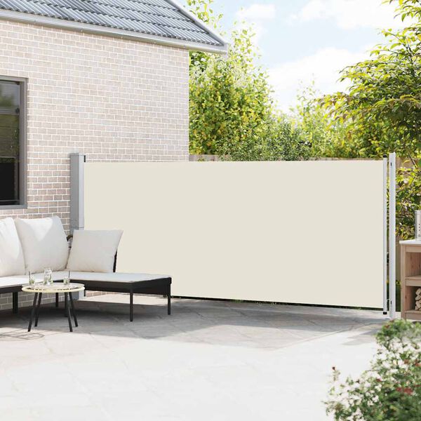 vidaXL Auvent lat&eacute;ral r&eacute;tractable de patio 600x160 cm cr&egrave;me