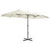 vidaXL Parasol d'ext&eacute;rieur et poteau en aluminium 460x270 cm sable