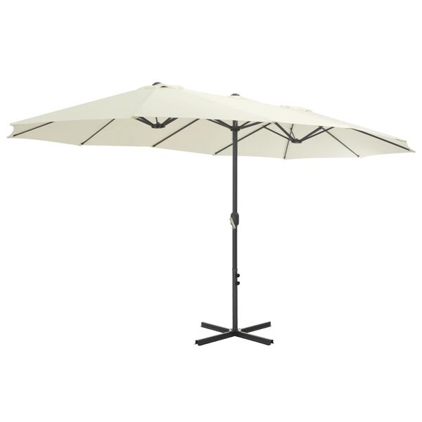 vidaXL Parasol d'ext&eacute;rieur et poteau en aluminium 460x270 cm sable