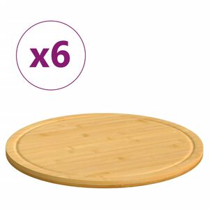 vidaXL Planches &agrave; d&eacute;couper 6 pcs &Oslash;30x1,5 cm bambou