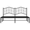 vidaXL Cadre de lit m&eacute;tal sans matelas avec t&ecirc;te de lit noir 183x213cm
