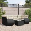 vidaXL Salon de jardin 7 pcs avec coussins noir r&eacute;sine tress&eacute;e
