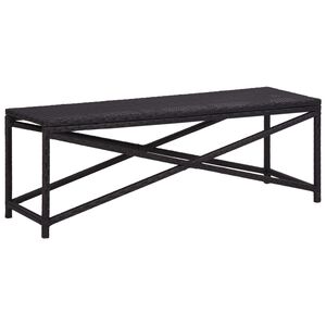 vidaXL Banc de jardin 120 cm Résine tressée Noir