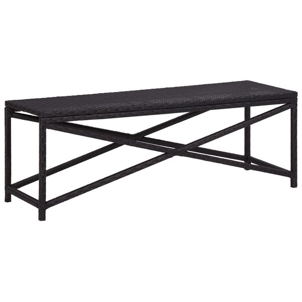 vidaXL Banc de jardin 120 cm Résine tressée Noir