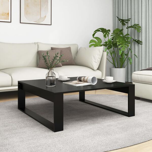 vidaXL Table basse Noir 100x100x35 cm Bois d&rsquo;ing&eacute;nierie