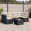 vidaXL Salon de jardin 7 pcs avec coussins noir r&eacute;sine tress&eacute;e
