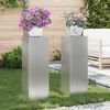 vidaXL Support de Plante 2 pcs Argent 24 x 24 x 75 cm Acier galvanis&eacute;