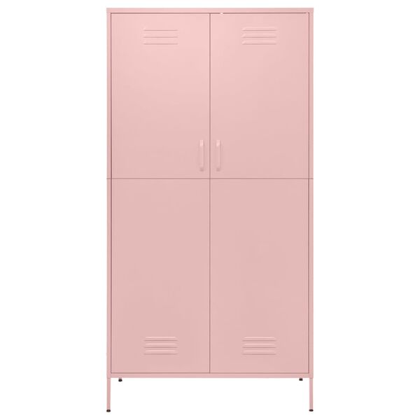 vidaXL Garde-robe Rose 90x50x180 cm Acier