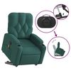 vidaXL Fauteuil inclinable de massage vert foncé tissu