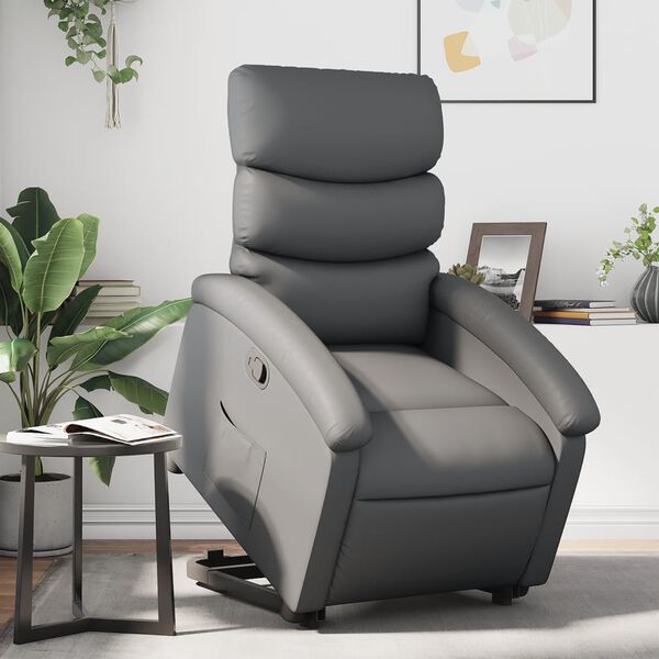 vidaXL Fauteuil inclinable gris similicuir