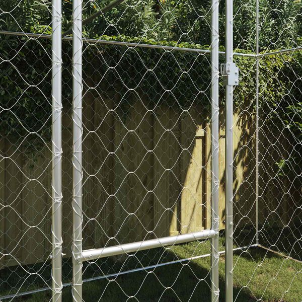 vidaXL Cage pour chien 2 pcs Argent&eacute; 400 x 200 x 258 cm Acier et PE