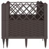 vidaXL Jardini&egrave;re avec piquets marron 43,5x43,5x43,5 cm PP