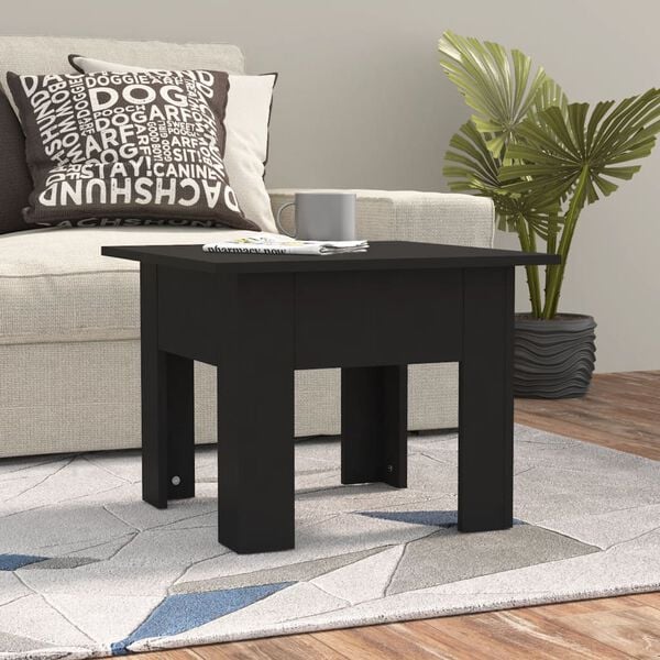 vidaXL Table basse noir 55x55x42 cm bois d'ing&eacute;nierie
