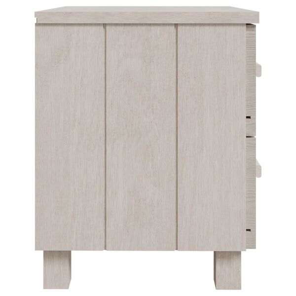 vidaXL Table de chevet HAMAR Blanc 40x35x44,5 cm Bois de pin massif