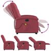 vidaXL Fauteuil inclinable de massage électrique rouge bordeaux tissu