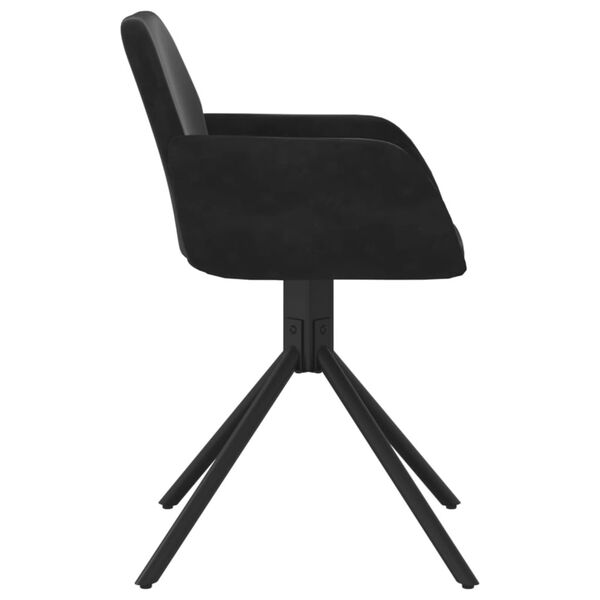 vidaXL Chaises pivotantes &agrave; manger lot de 2 Noir Velours