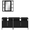 vidaXL Ensemble d'armoires salle de bain 3 pcs noir bois d'ing&eacute;nierie