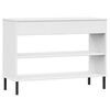 vidaXL Armoire console avec pieds en m&eacute;tal Blanc Bois pin massif OSLO