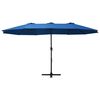 vidaXL Parasol d'ext&eacute;rieur et poteau en aluminium 460x270 cm Bleu