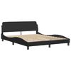 vidaXL Cadre de lit sans matelas Hvar noir 152x203 cm similicuir