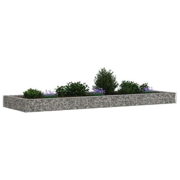 vidaXL Lit surélevé à gabion Acier galvanisé 300x100x20 cm