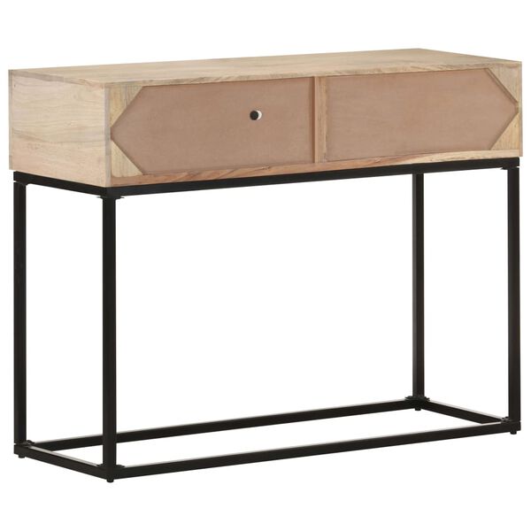 vidaXL Table console 100x35x76 cm Bois de manguier et canne naturelle