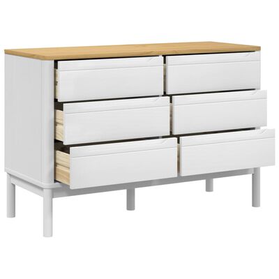 vidaXL Commode FLORO blanc bois de pin massif