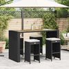 vidaXL Tabourets de bar de jardin et coussins lot de 4 r&eacute;sine tress&eacute;e