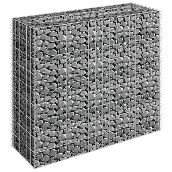 vidaXL Lit sur&eacute;lev&eacute; &agrave; gabion Acier galvanis&eacute; 90x30x90 cm