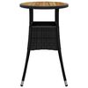 vidaXL Table de jardin &Oslash;60x75 cm Acacia et r&eacute;sine tress&eacute;e Noir