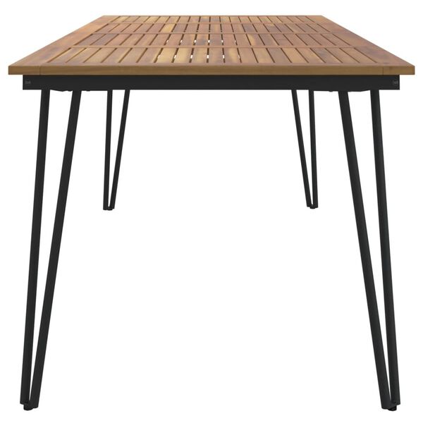 vidaXL Table de jardin avec pieds &eacute;pingle &agrave; cheveux 180x90x75 acacia