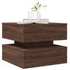 vidaXL Table basse avec lumi&egrave;res LED ch&ecirc;ne marron 50x50x40 cm