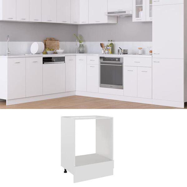 vidaXL Meuble de four "Riga" blanc 60&nbsp;x&nbsp;46&nbsp;x&nbsp;81,5&nbsp;cm en bois d'ing&eacute;nierie