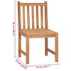 vidaXL Chaises de jardin lot de 2 avec coussins Bois de teck massif