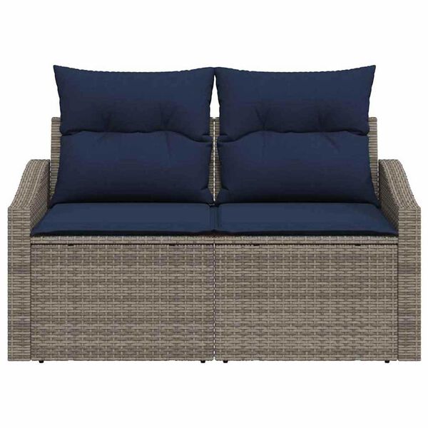 vidaXL Canap&eacute; de jardin Gris 123 x 62 x 69 cm polyrotin