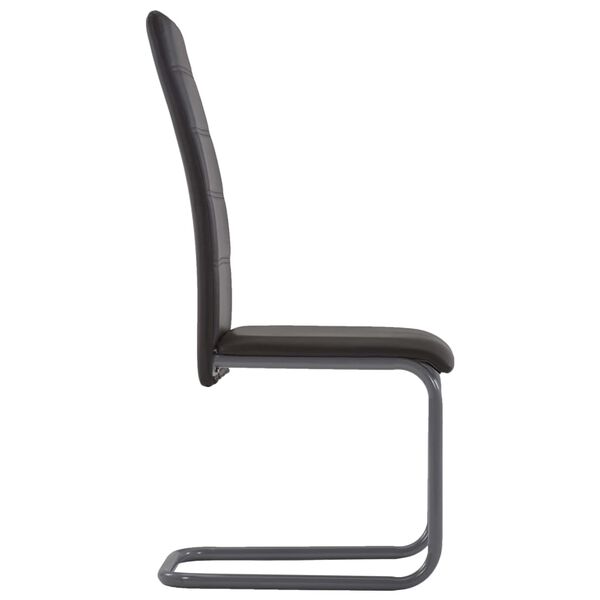 vidaXL Chaises à manger cantilever lot de 4 marron similicuir