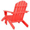 vidaXL Chaise de jardin Adirondack avec pouf Bois de sapin Rouge