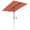 vidaXL Parasol de jardin avec mât en aluminium 2x1,5 m Terre cuite